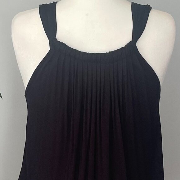 Pronto USA Women's Size M Black Pullover Blouson Top Shoulder Straps Soft Jersey - Picture 5 of 6